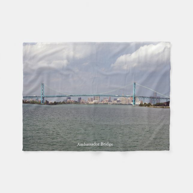 Ambassador Bridge fleece blanket (Front (Horizontal))