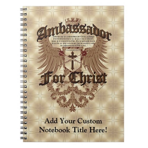 Ambassador For Christ Corinthians Bible Verse Notebook