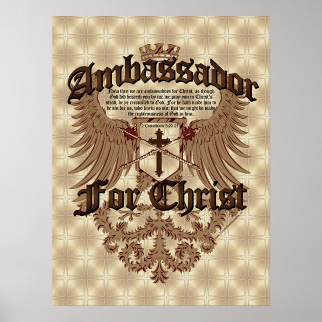 Ambassador For Christ, Corinthians Bible Verse Poster (Front)