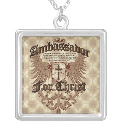 Ambassador For Christ Corinthians Bible Verse Silver Plated Necklace