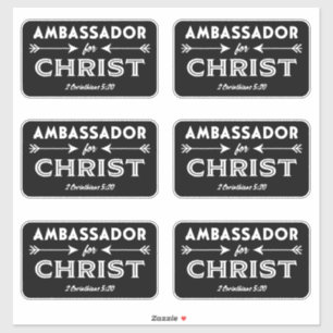 Ambassador for Christ Scripture Slogan Sticker