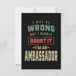 Ambassador Job Title Gift RSVP Card