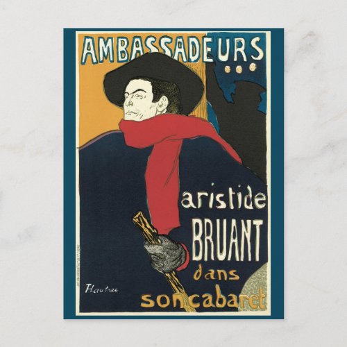 Ambassadors Artistide Bruant by Toulouse Lautrec Postcard