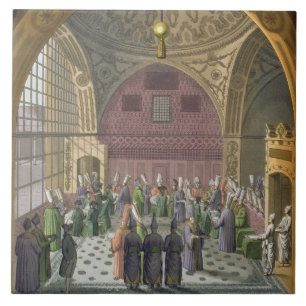 Ambassadors in the Audience Hall of the Grand Vizi Ceramic Tile