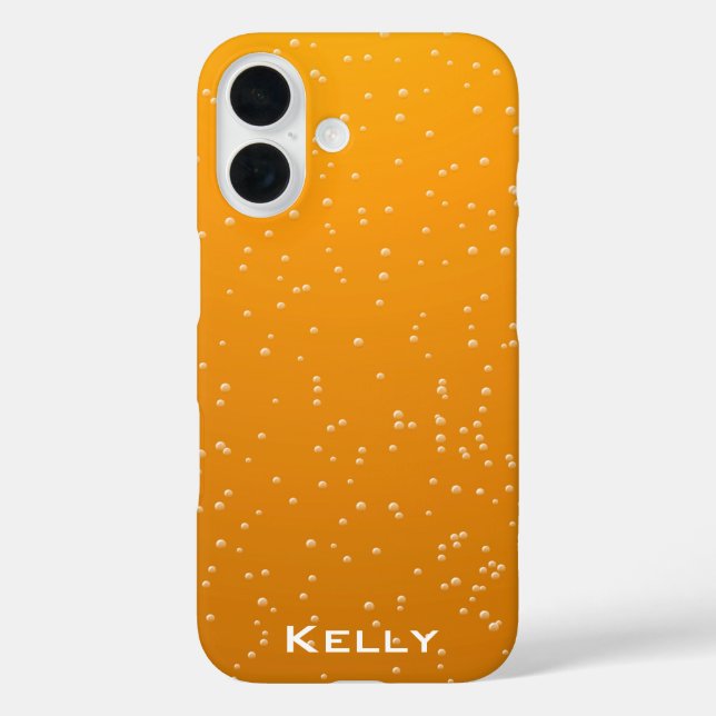 Amber Ale Bubbles with Your Name Case-Mate iPhone Case (Back)