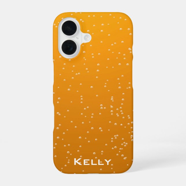 Amber Ale Bubbles with Your Name Iphone Case (Back)