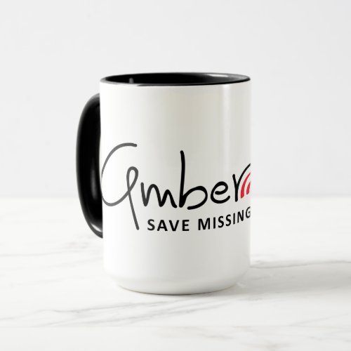 Amber alert message mug