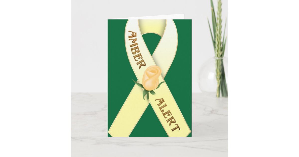 Amber Alert Ribbon Awareness Blank Greeting Card | Zazzle