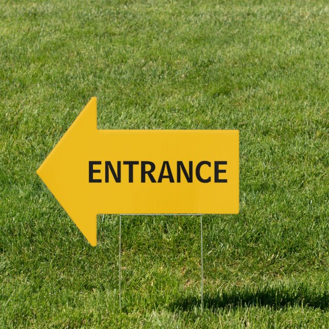 Amber And Black Entrance Arrow Sign (Insitu)