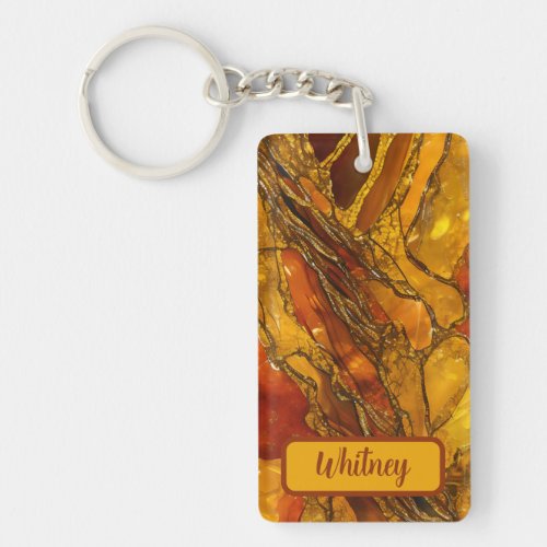 Amber and Gold Inspired Keychain 06