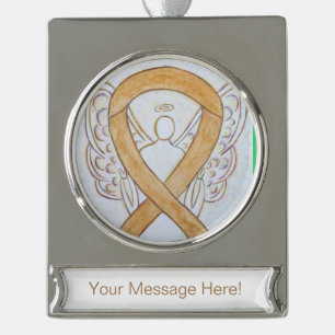 Amber Awareness Ribbon Angel Art Custom Ornament