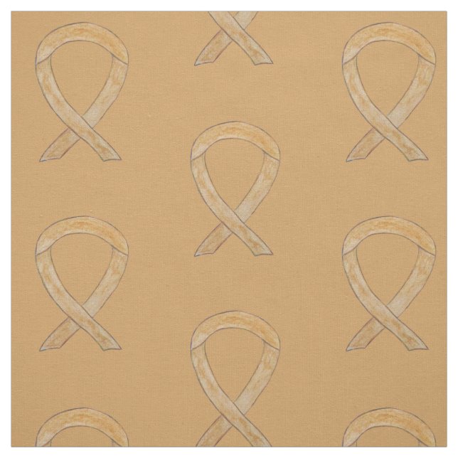 Amber Awareness Ribbon Art Appendix Cancer Fabric (Swatch)