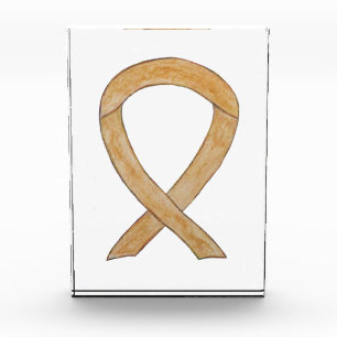 Amber Awareness Ribbon Art Paperweight Award