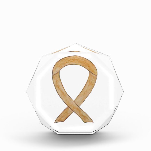 Amber Awareness Ribbon Art Paperweight Award  (Front)