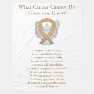 Amber Awareness Ribbon Cancer Angel Chemo Blanket