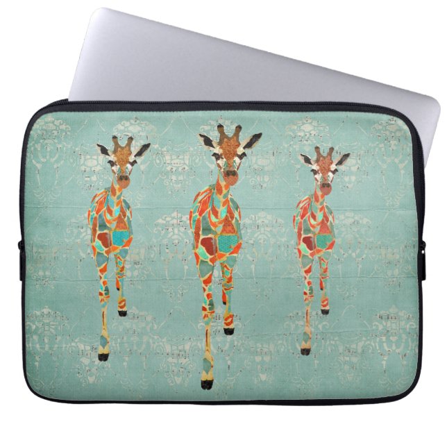 Amber & Azure Giraffes Computer Sleeve (Front)