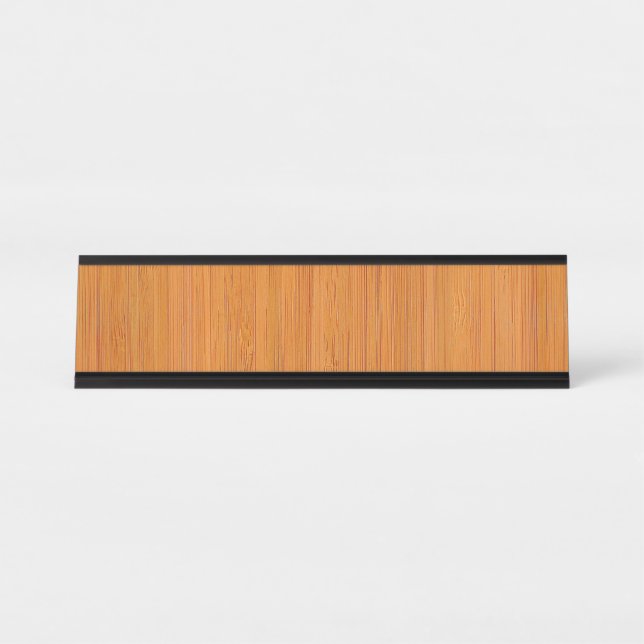 Amber Bamboo Wood Grain Look Desk Name Plate (Front)