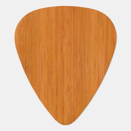 Amber Bamboo Wood Grain Look Guitar Pick