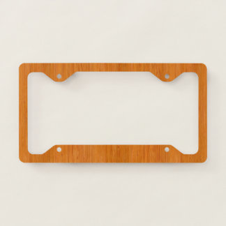 Amber Bamboo Wood Grain Look License Plate Frame