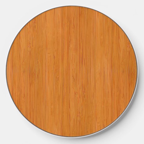 Amber Bamboo Wood Grain Look Wireless Charger