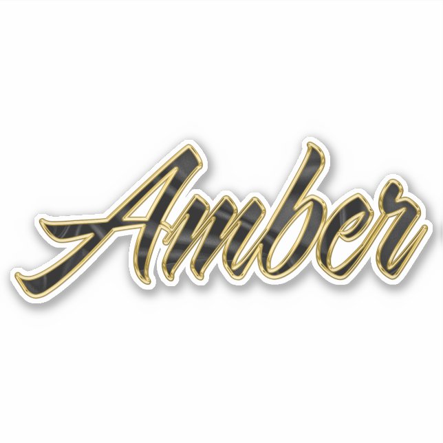 Amber black gold lettering decal sticker (Front)