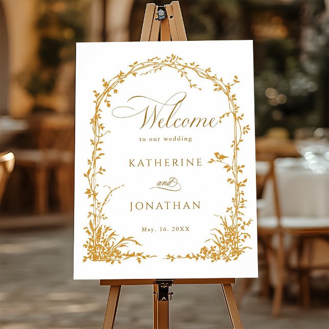 Amber Botanical Arch Garden Wedding Welcome Foam Board (Creator Uploaded)