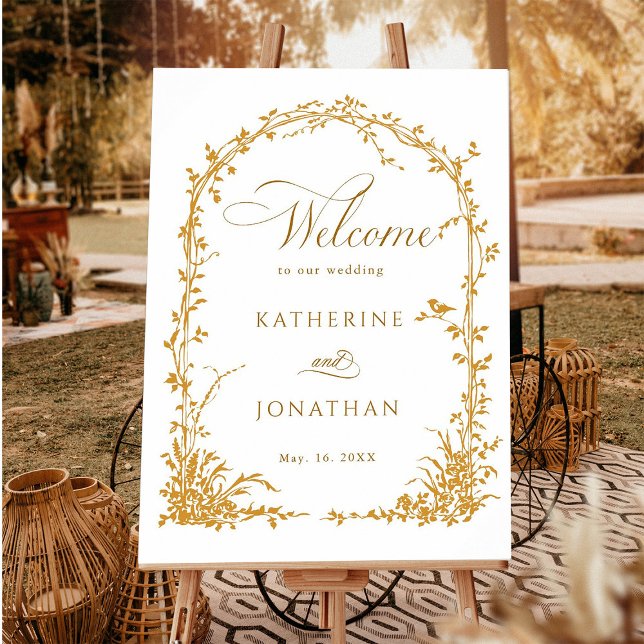 Amber Botanical Arch Garden Wedding Welcome  Poster (Creator Uploaded)