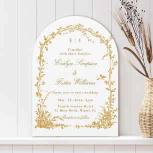 Amber Botanical Garden Romantic Wedding Arch Invitation