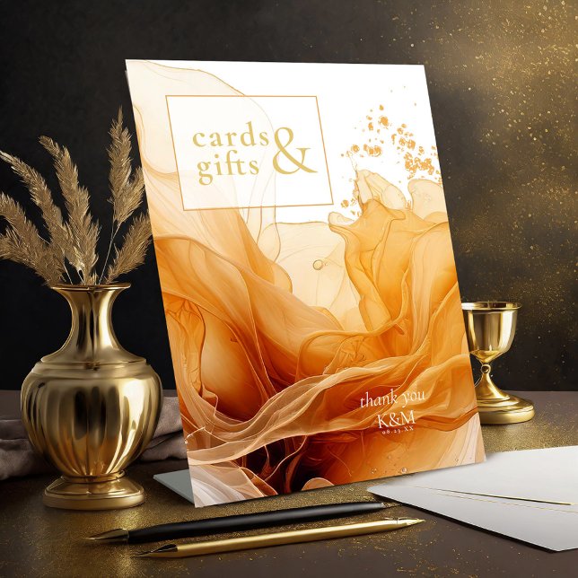 Amber Brandy Abstract Ink Cards & Gifts ID1089 Pedestal Sign (Creator Uploaded)