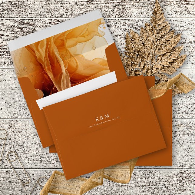 Amber Brandy Abstract Ink Wedding ID1089 Envelope (Creator Uploaded)