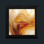 Amber Brandy Abstract Ink Wedding Party ID1089 Gift Box<br><div class="desc">The striking gift box shown here provides a template to easily add your wedding party member, name and wedding date. As part of a complete wedding collection, with a rich color palette in shades reminiscent of liquid maple syrup or fine brandy, it exudes warmth and sophistication. Perfect for couples seeking...</div>