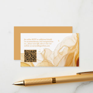 Amber Brandy Abstract Ink Wedding Website ID1089 Enclosure Card