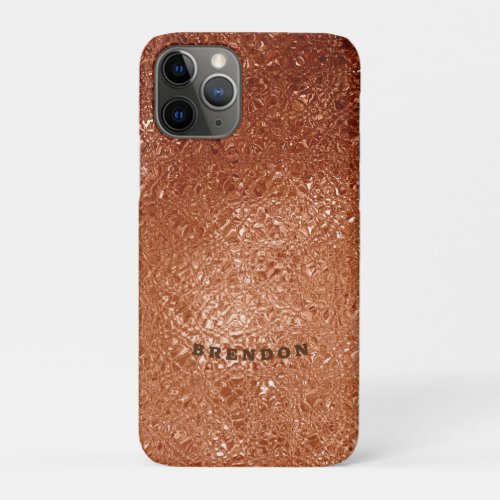 Amber_brown Iridescent faux glass texture iPhone 11 Pro Case