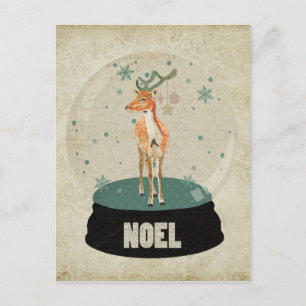 Amber Buck Noel Snowglobe Postcard