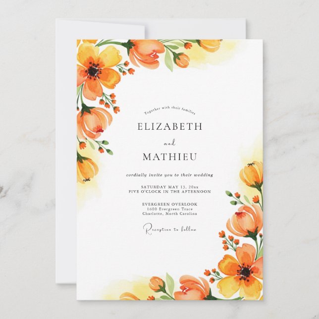 Amber Captivating Spring Wedding Invitation (Front)