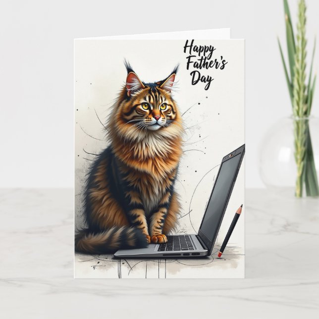 Amber Cat Fathers Day Card (Front)