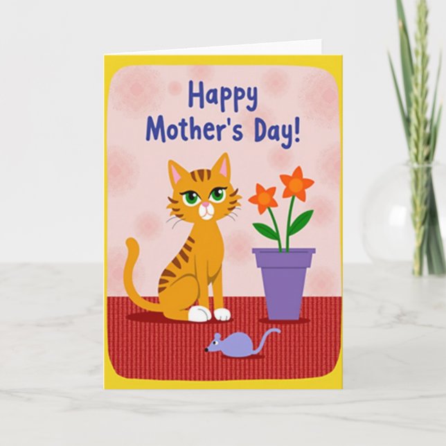 Amber Cat Mothers Day Card (Front)