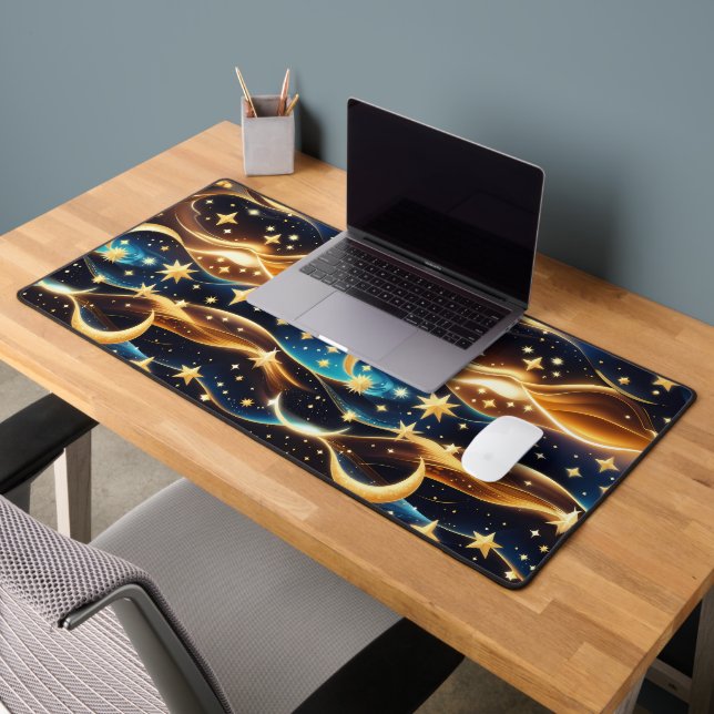 Amber Celestial Moon Astrology Aesthetic Desk Mat (Office 2)