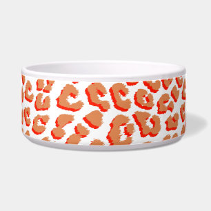 Amber Color and White Leopard Print Bowl
