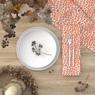 Amber Color and White Leopard Print Cloth Napkin