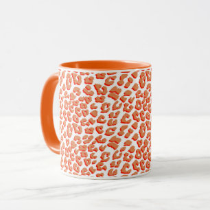 Amber Color and White Leopard Print Mug
