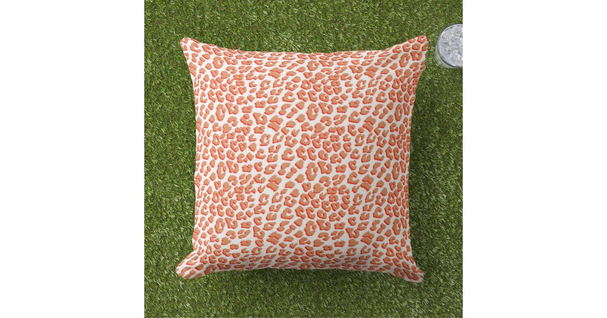 Amber Color and White Leopard Print Outdoor Pillow Zazzle