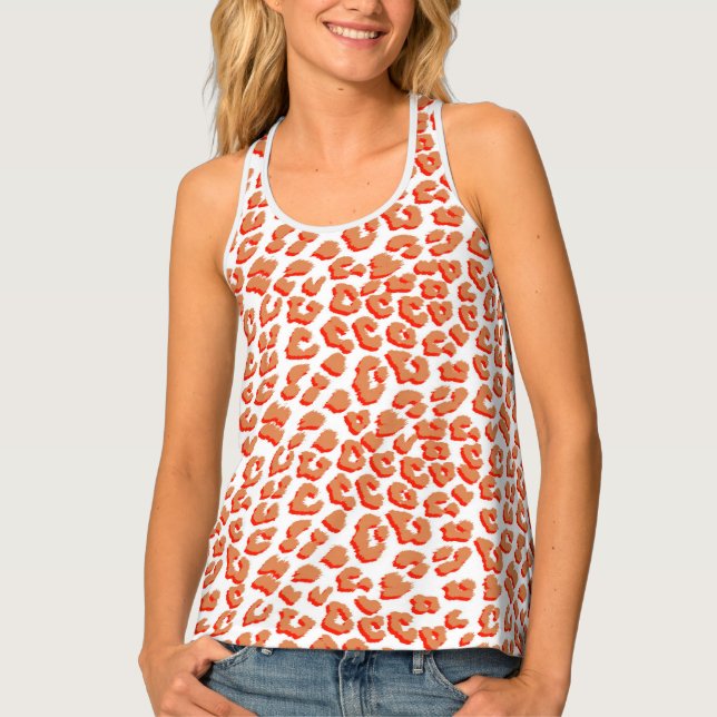 Amber Color and White Leopard Print Tank Top (Front)