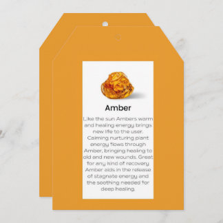 Amber Crystal Meaning Jewelry Display Card Tag