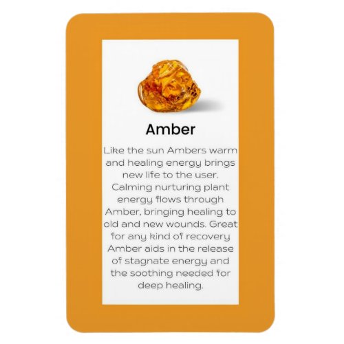 Amber Crystal Meaning Jewelry Gemstone Sign Magnet