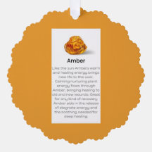 Amber Crystal Meaning Jewelry Gift Card Tag