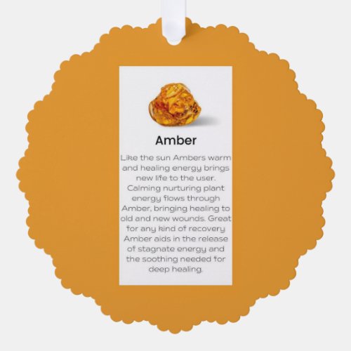 Amber Crystal Meaning Jewelry Gift Card Tag