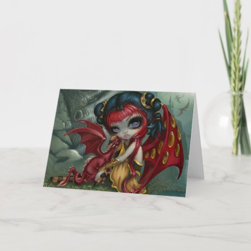 Amber Dragonling Greeting Card