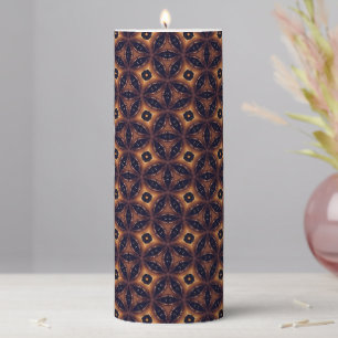 Amber Eclipse Mosaic Pillar Candle