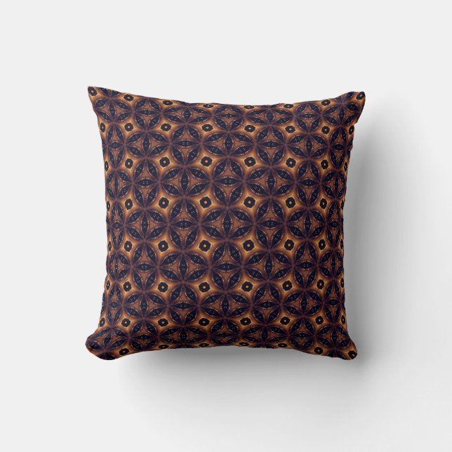 Amber Eclipse Mosaic Throw Pillow (Front)